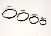 Melna rūpnieciskā gumijas lente, elastīga lieljaudas iesaiņojuma kaklasaites iepakojums, kuru izvēlaties izmēru un daudzumu