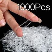 1000Pcs Μίνι λαστιχένιο 20mm Διαφανές ελαστικό σχοινί μαλλιών Σχολικό γραφείο Αξεσουάρ σπιτιού Εργαλεία styling μαλλιών Λαστιχάκια
