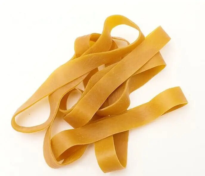 2 cm pločio rudos elastinės guminės juostos, tvirtos, didelės, didelės pramoninės pakuotės pakavimo kaklaraištis