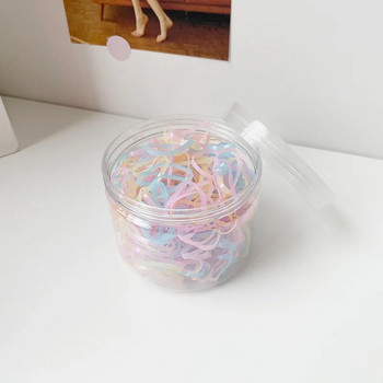 500 τμχ Πολύχρωμα λαστιχένια ελαστικά κορδόνια για μαλλιά Παιδικά κοριτσάκια Αλογοουρές για πλεξούδες Είδη γραφείου Νυφικό χτένισμα
