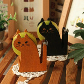 Kuum müük Puidust armas lindi jaoturi lõikur Kawaii kassi kontoritarvikute mini Washi lõikehoidik