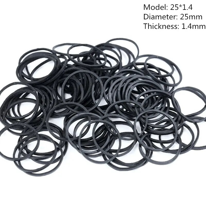100 gab. melna gumijas lente, elastīgās lentes biroja skolai mājās, spēcīga elastīga matu lentes cilpa biroja piederumiem 25 * 14 mm