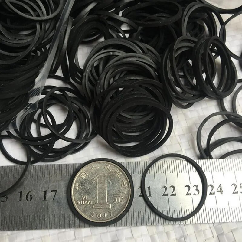 100 gab. melna gumijas lente, elastīgās lentes biroja skolai mājās, spēcīga elastīga matu lentes cilpa biroja piederumiem 25 * 14 mm