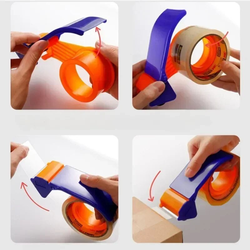 5xm/6cm lentes dozators Organe zilas krāsas rokas lielas lentes dozators Worker Express kastes iepakojuma kastes aizzīmogošanas instrumentiem