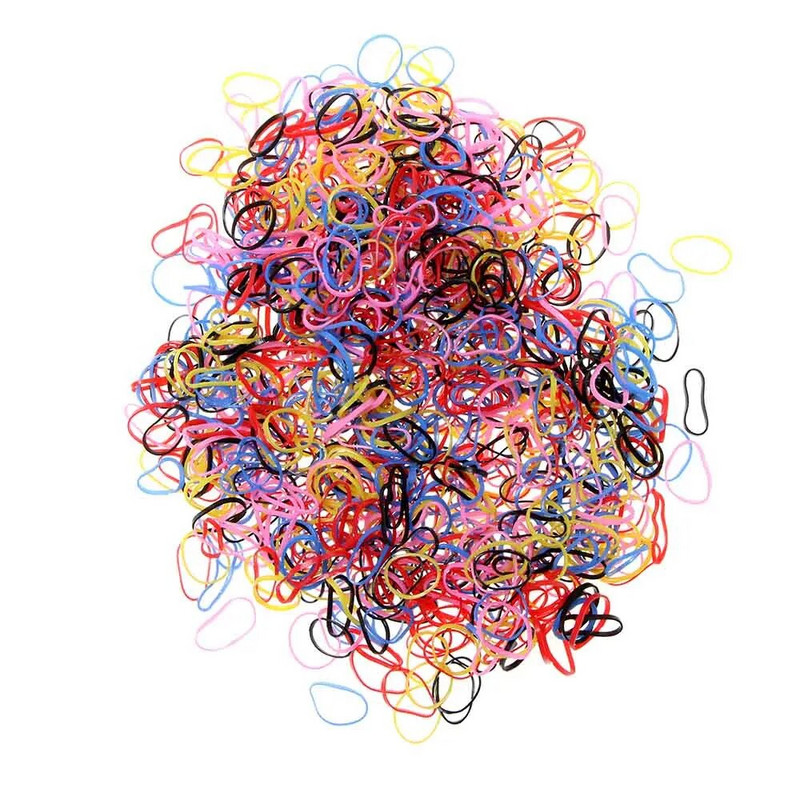 1000 tk armsad värvilised kummist rõngad ühekordselt kasutatavad elastsed juuksepaelad hobusesaba hoidja kummipaela Scrunchies laste juuste aksessuaarid100