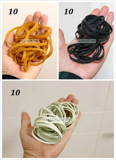 30 ruda balta juoda elastinga pločio 5 mm guminės juostos pašto pakuotėms pakuoti - skersmuo 50 mm