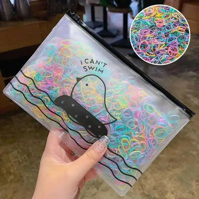 1000 gab. Meiteņu matu aksesuāri Dāvana neilona gumijas lente elastīga matu lente galvas lente bērniem zirgastes turētāja lente bērnu rotājumi