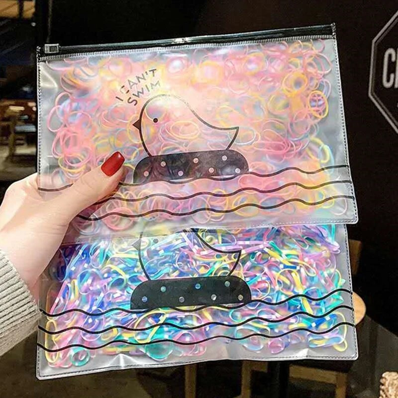 1000 gab. Meiteņu matu aksesuāri Dāvana neilona gumijas lente elastīga matu lente galvas lente bērniem zirgastes turētāja lente bērnu rotājumi