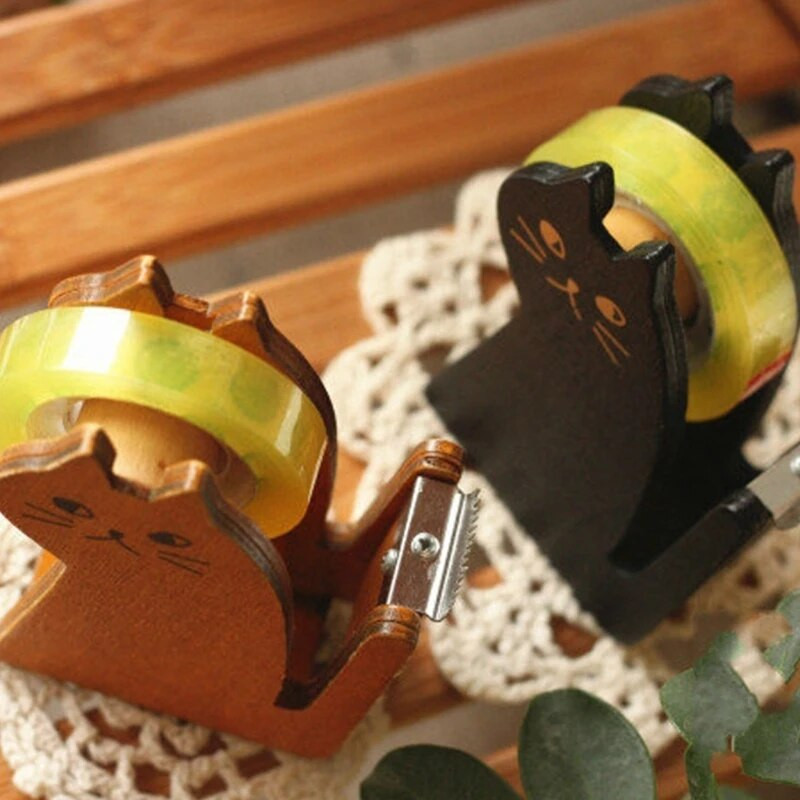 Vintage puidust lindi jaotur Armas koomiksikassi rull-lindi lõikur tihendus Washi lindi hoidik käsitsi pakkimistööriist kontoritarvikud