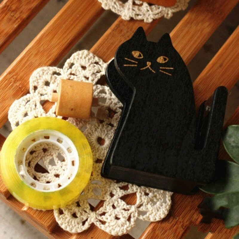 Vintage puidust lindi jaotur Armas koomiksikassi rull-lindi lõikur tihendus Washi lindi hoidik käsitsi pakkimistööriist kontoritarvikud