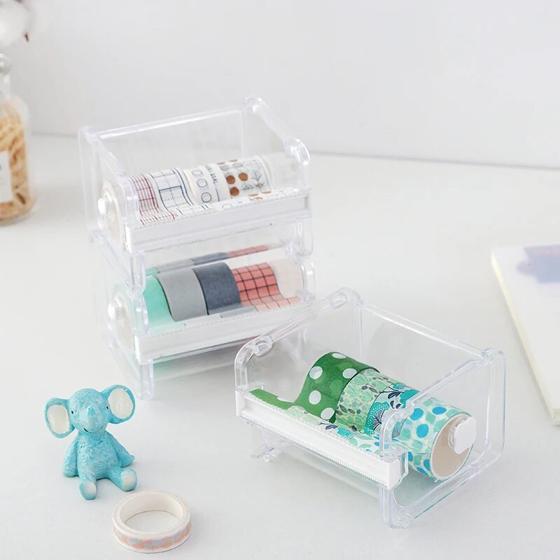 Βάση ταινίας πολλαπλών χρήσεων Κόφτης ταινίας Χαριτωμένο χαρτικά Κουτί αποθήκευσης ταινίας Washi Tape Dispenser Washi Tape Organizer Washi Tape Holder