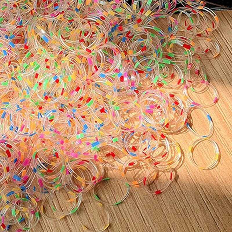 1000 τμχ 14mm Μικρά αξεσουάρ μαλλιών Κορίτσια Ελαστικό πολύχρωμο λαστιχάκι για το σπίτι Σχολείο Γραφείο τεντώσιμο λουρί Εργαλεία styling μαλλιών