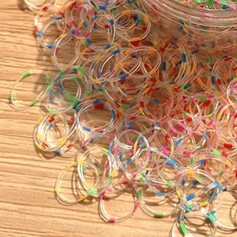1000 τμχ 14mm Μικρά αξεσουάρ μαλλιών Κορίτσια Ελαστικό πολύχρωμο λαστιχάκι για το σπίτι Σχολείο Γραφείο τεντώσιμο λουρί Εργαλεία styling μαλλιών