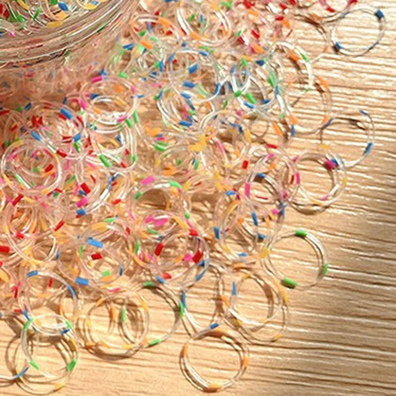1000 τμχ 14mm Μικρά αξεσουάρ μαλλιών Κορίτσια Ελαστικό πολύχρωμο λαστιχάκι για το σπίτι Σχολείο Γραφείο τεντώσιμο λουρί Εργαλεία styling μαλλιών