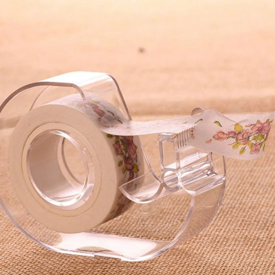 Creative Tape Cutter Dispenser Tape Tool Organizer Διαφανής θήκη ταινίας γραφείου Γραφείο χαρτικής ταινίας Storage Tape Dispenser