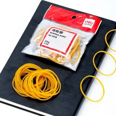Deli 3218 Bandă elastică de cauciuc galbenă Facturi de hârtie Bani Bucla de păr Rechizite de birou pentru acasă Benzi de inel