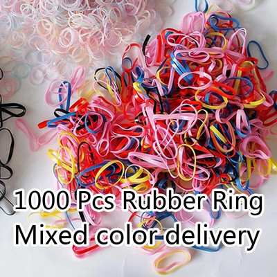 1000 komada Šareni gumeni prsten 20 mm Školske uredske elastične trake za kosu Držač za konjski rep Gumice za kosu Dječji dodaci za kosu