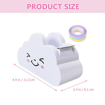 Διανομέας ταινίας Washi Rainbow Paper Roll Holder Desk Cute Desktop Office Cloud Cutting Masking Adhesive Cartoon Supplies Machine
