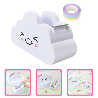 Διανομέας ταινίας Washi Rainbow Paper Roll Holder Desk Cute Desktop Office Cloud Cutting Masking Adhesive Cartoon Supplies Machine
