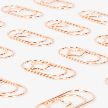 10 бр. Щипки за хартия Mini Heart Gold Rose Gold Color Clip Bookmark Binder Clip Офис аксесоари Кламер Patchwork Канцеларски материали