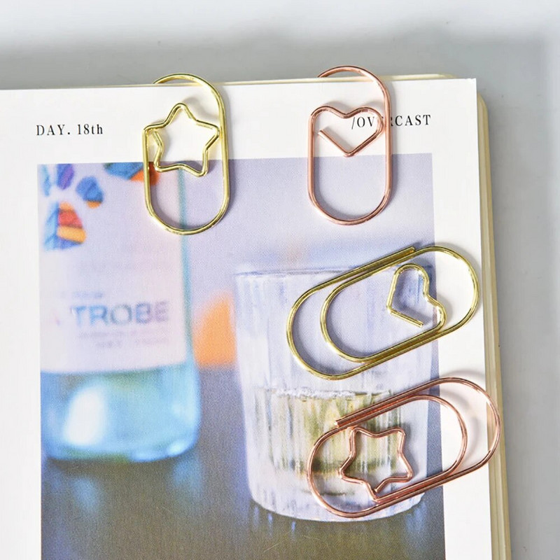 10 gab. Saspraudes Mini sirds Zelta Rozā zelta Krāsu Saspraudes Grāmatzīme Saspraudes Saspraudes Biroja piederumi Saspraudes Patchwork Kancelejas preces