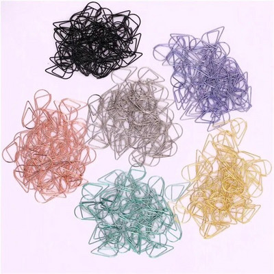 50 gab. Modelēšanas saspraudes Metāls Materiāls Ūdens piliens Forma Zelta Sudraba Melns Krāsa Grāmatzīmju Atgādņu saspraudes 2.5x1.5cm