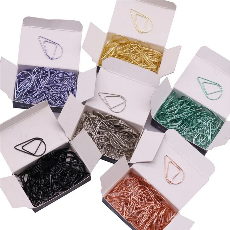 50 gab. Modelēšanas saspraudes Metāls Materiāls Ūdens piliens Forma Zelta Sudraba Melns Krāsa Grāmatzīmju Atgādņu saspraudes 2.5x1.5cm