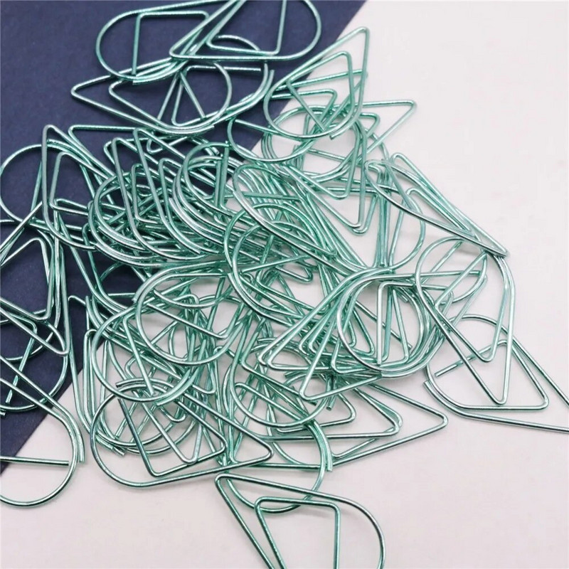 50 gab. Modelēšanas saspraudes Metāls Materiāls Ūdens piliens Forma Zelta Sudraba Melns Krāsa Grāmatzīmju Atgādņu saspraudes 2.5x1.5cm