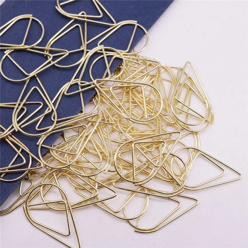 50 gab. Modelēšanas saspraudes Metāls Materiāls Ūdens piliens Forma Zelta Sudraba Melns Krāsa Grāmatzīmju Atgādņu saspraudes 2.5x1.5cm