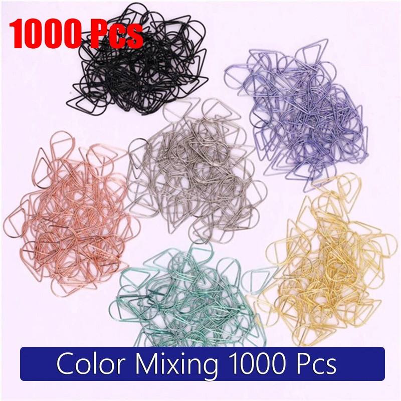 50 gab. Modelēšanas saspraudes Metāls Materiāls Ūdens piliens Forma Zelta Sudraba Melns Krāsa Grāmatzīmju Atgādņu saspraudes 2.5x1.5cm