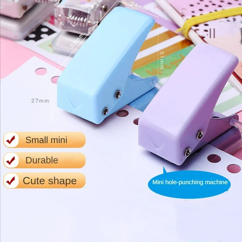 Μονό δαχτυλίδι Mini Hole Punch 1 Hole Cute Paper Punch Φορητό στρογγυλό διάτρητο γραφείων Kawaii Σχολική βιβλιοδεσία γραφείου