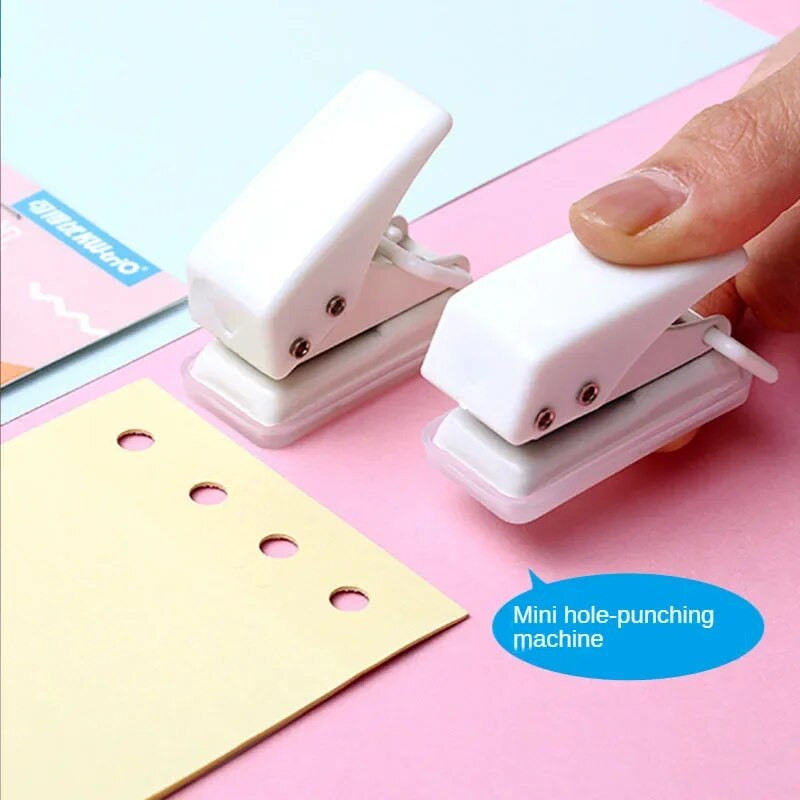 Μονό δαχτυλίδι Mini Hole Punch 1 Hole Cute Paper Punch Φορητό στρογγυλό διάτρητο γραφείων Kawaii Σχολική βιβλιοδεσία γραφείου