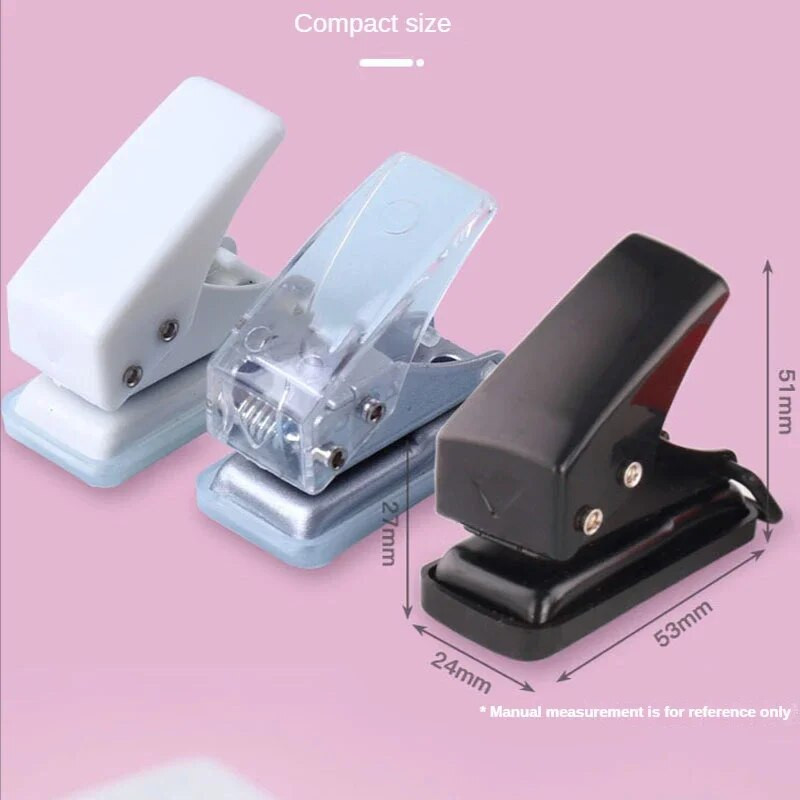 Μονό δαχτυλίδι Mini Hole Punch 1 Hole Cute Paper Punch Φορητό στρογγυλό διάτρητο γραφείων Kawaii Σχολική βιβλιοδεσία γραφείου