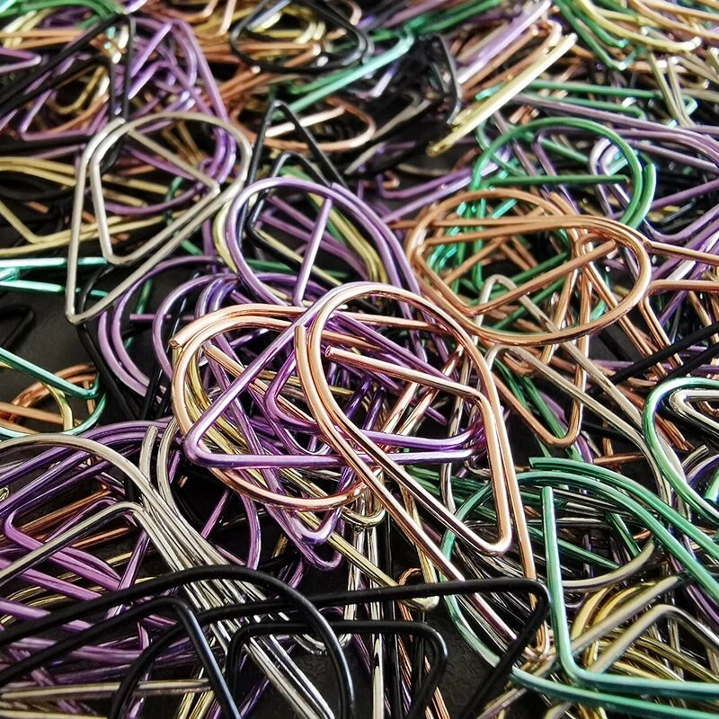 50 gab. Metāls Materiāls Piliena Saspraudes Zelts Sudraba Krāsa Kawaii Cute Grāmatzīmju Saspraudes Biroja Skolas Kancelejas preces Piliena grāmatzīme