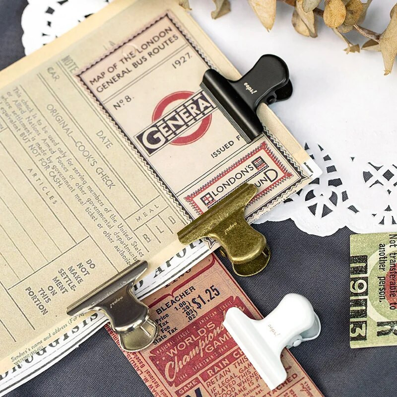 Vintage Binder Clip Memo Clip Metal Planner Clips Χρυσό Ασημί Μαύρο Χρώμα Σφιγκτήρας Διακοσμητικά Είδη Γραφείου Σχολική Χαρτικά