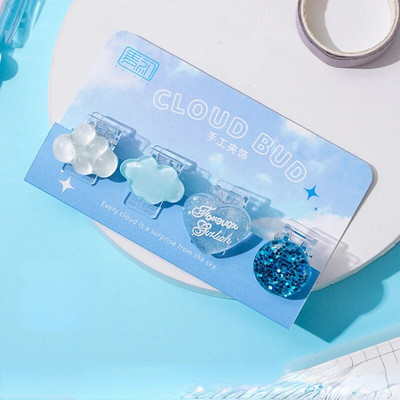 4 gab. Radoša multfilma, sveķu mini klipu komplekts /dzīvnieku augļi, jaukas saspraudes / mazi amatniecības foto knaģīši Kawaii kancelejas piederumi