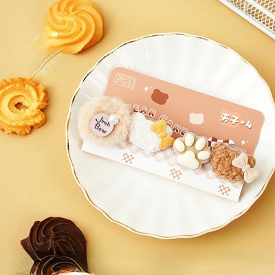 4 gab. Radoša multfilma, sveķu mini klipu komplekts /dzīvnieku augļi, jaukas saspraudes / mazi amatniecības foto knaģīši Kawaii kancelejas piederumi