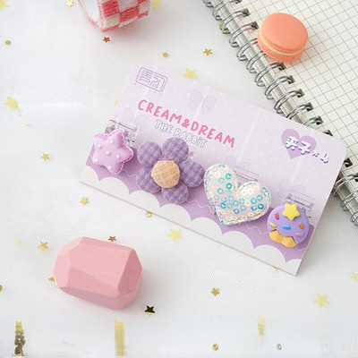 4 gab. Radoša multfilma, sveķu mini klipu komplekts /dzīvnieku augļi, jaukas saspraudes / mazi amatniecības foto knaģīši Kawaii kancelejas piederumi