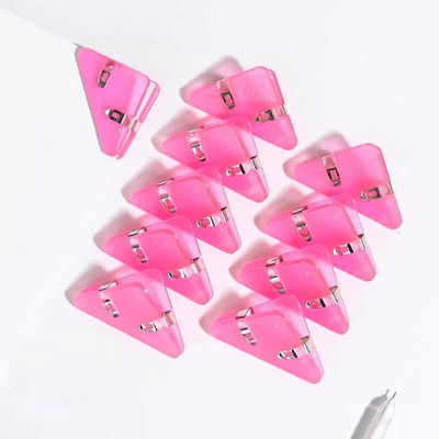 10 vnt trikampių kampinių spaustukų rinkinys Skaidrus spalvingas puslapių laikiklis sąvaržėlės failo rodyklė Nuotraukų spaustukas Biuro mokyklinio stalo rašiklis