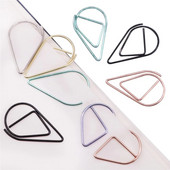 50 τμχ Μεταλλικό υλικό Σχήμα σταγόνας Κλιπ χαρτιού Χρυσό Ασημί Χρώμα Αστεία Kawaii σελιδοδείκτης Office Shool Χαρτικά Κλιπ σήμανσης