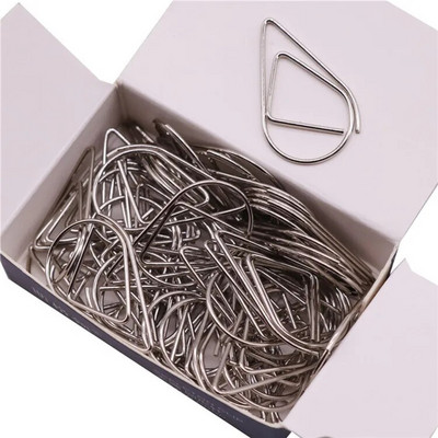 50 τμχ Μεταλλικό υλικό Σχήμα σταγόνας Κλιπ χαρτιού Χρυσό Ασημί Χρώμα Αστεία Kawaii σελιδοδείκτης Office Shool Χαρτικά Κλιπ σήμανσης