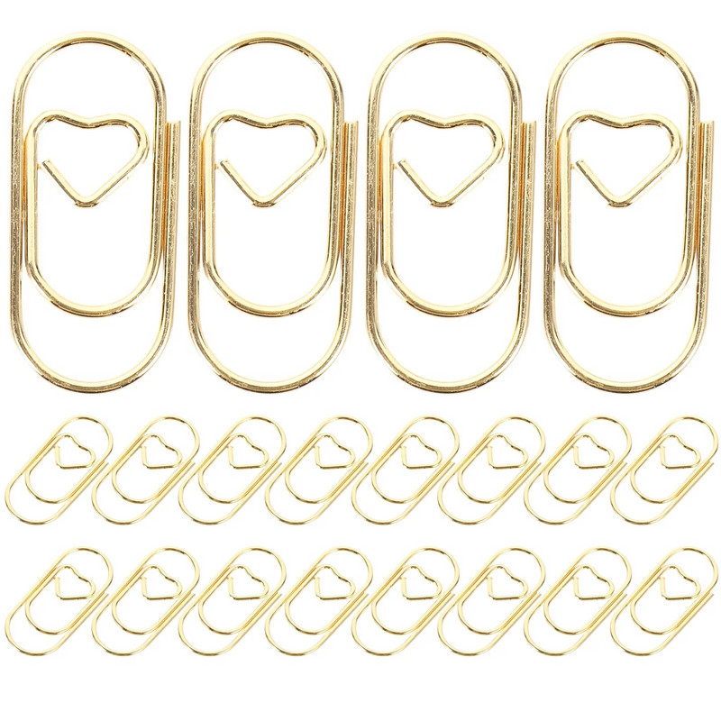 100 τμχ The Paper Mini καρδιά Ροζ χρυσό Χρώμα κλιπ σελιδοδείκτης βιβλιοδεσίας Κλιπ χαρτιού Αξεσουάρ γραφείου Κλιπ Patchwork Κλιπ πολλαπλών χρήσεων