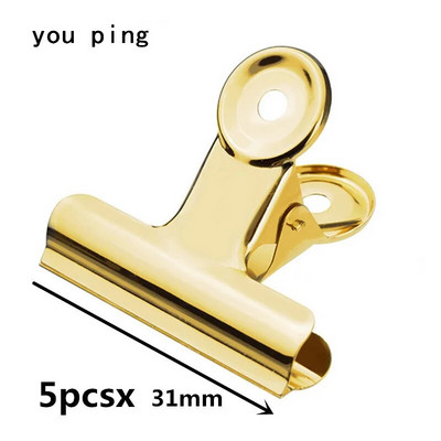 Visokokvalitetna zlatna 50 mm 38 mm 31 mm 22 mm Okrugla metalna stezaljka Papirne kopče za oznake Memo kopča Studentski školski uredski materijal