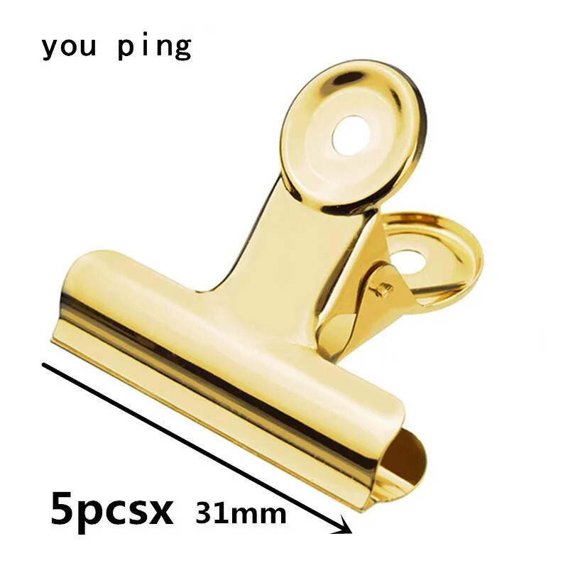 Visokokvalitetna zlatna 50 mm 38 mm 31 mm 22 mm Okrugla metalna stezaljka Papirne kopče za oznake Memo kopča Studentski školski uredski materijal