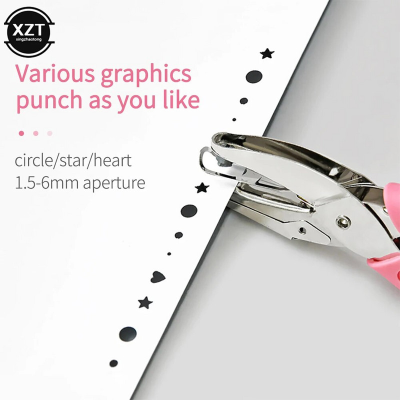 1,5 MM/3 MM/6 MM käepidemega auguraud DIY lahtiste lehtedega paberilõikur, ühe auguga perforaator scrapbookingi tööriistade jaoks Kontoriköitmistarbed