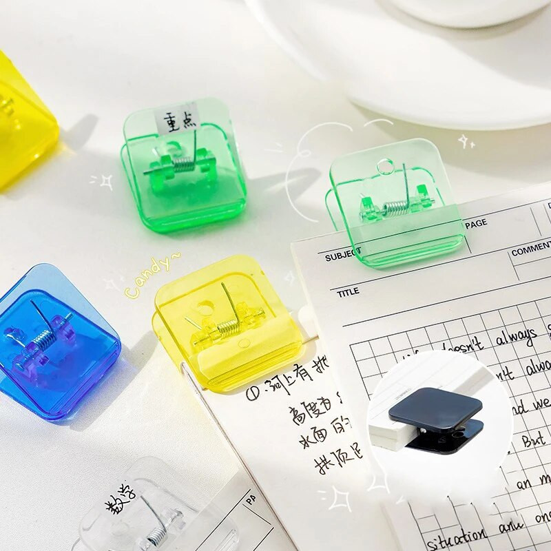 5 τεμ. Kawaii Διαφανείς συνδετήρες χαρτιού Candy Color Documents Κλιπ βιβλιοδεσίας Σημειωματάριο Σελιδοδείκτες Ευρετήριο σελίδας Δοχεία εισιτηρίων