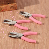 Mini viena cauruma papīra griezējs metāla sirds apļa forma caurumu perforators plastmasas rokturis rokas instruments īsu albumu iesiešanas kancelejas piederumi 5 stili
