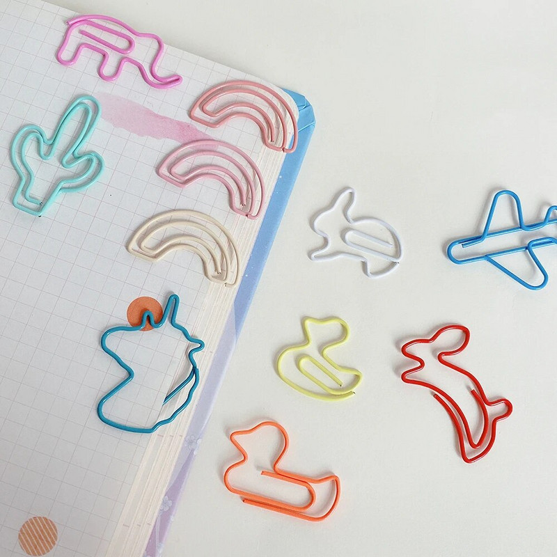 30 gab./daudz. Kawaii Clips Grāmatzīme Kancelejas preces Scrapbook Skolas stiprinājuma klipsi piederumi Biroja piederumi