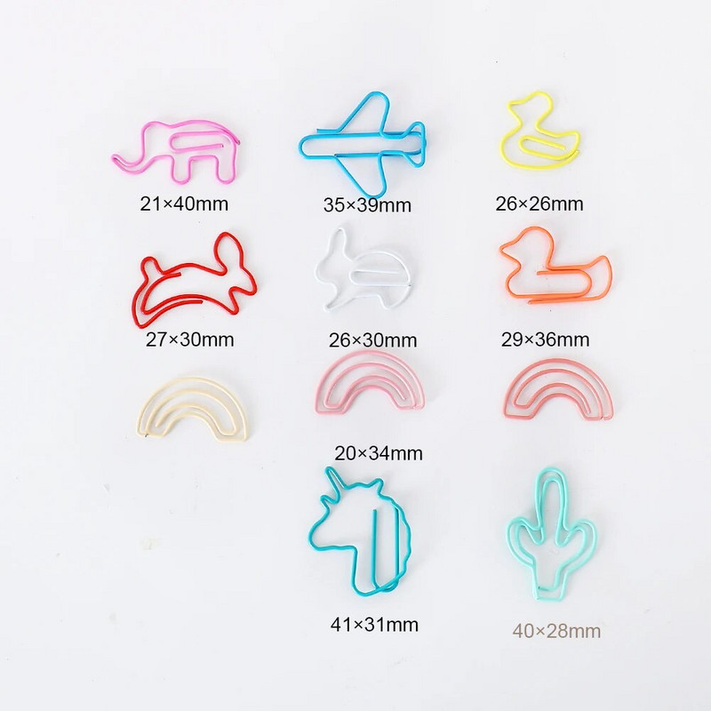 30 gab./daudz. Kawaii Clips Grāmatzīme Kancelejas preces Scrapbook Skolas stiprinājuma klipsi piederumi Biroja piederumi