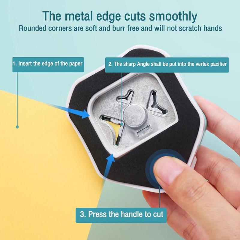 Trīs vienā stūra noapaļots perforators papīra griezējs karšu izgatavošana un izgriezumu albums fotokartēm DIY scrapbookings rīks
